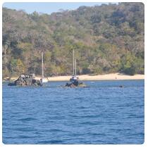 Anchored behind the reef