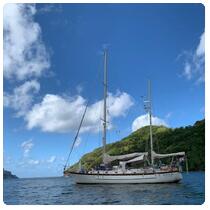 At anchor in Comptroller Bay
